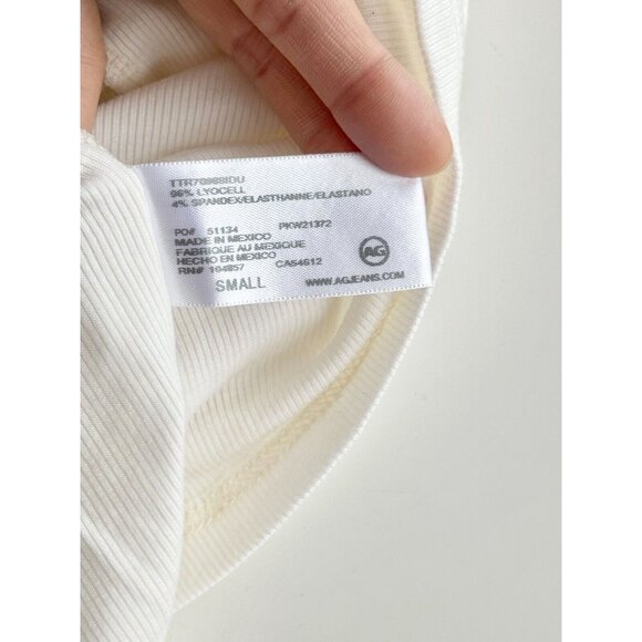 NWOT AG ADRIANO GOLDSCMIED Chels Ivory Dust Jersey Turtleneck T-Shirt, Size S - Picture 13 of 14